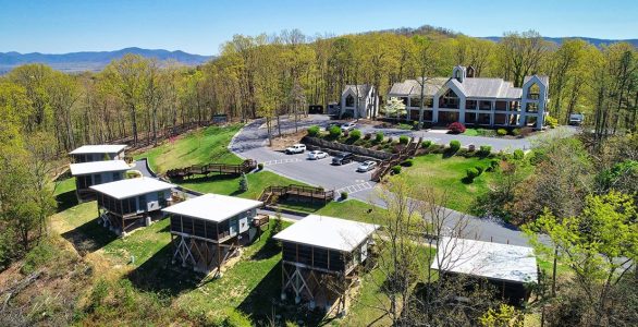 Aerial photo of Virginia's Iris Inn and Cottages